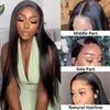 BOGO SALE 5X5 Transparent Lace Closure Wigs Straight Human Hair Pre Plucked - Alibonnie
