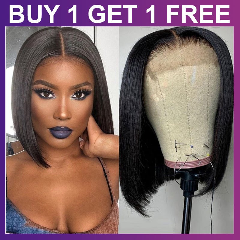BOGO SALE Short Bob Wigs Glueless Closure Wigs (BUY ANY 2 PAY 1 NO CODE NEED) - Alibonnie