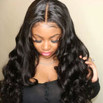 BOGO SALE Transparent Lace Glueless 5x5 Closure Wigs Body Wave Human Hair Pre Plucked - Alibonnie