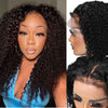 Buy Alibonnie 4C Edges Hairline Kinky Curly Human Hair Wig With Baby Hair Transparent 13x4 Lace Front Wig - Alibonnie