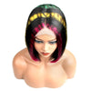 CUSTOM WIG| Tiger Stripes Print Bob Wig Glueless Lace Closure Wigs Human Virgin Hair - Alibonnie