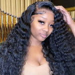 Deep Wave 13x6 Transparent Lace Front Wigs Deep Part Pre Plucked Human Hair Lace Wig - Alibonnie