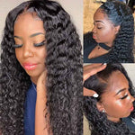 Deep Wave 13x6 Transparent Lace Front Wigs Deep Part Pre Plucked Human Hair Lace Wig - Alibonnie