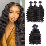 Deep Wave Human Hair 3 Bundles Alibonnie Virgin Hair - Alibonnie