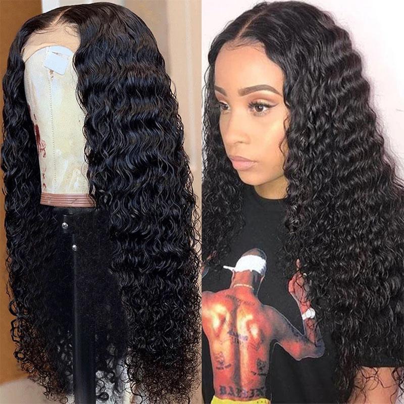 Deep Wave Lace Frontal Wigs 10-32 Inchs Real Huaman Hair 13x4 Lace Front Wig - Alibonnie