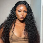 Deep Wave Lace Frontal Wigs 10-32 Inchs Real Huaman Hair 13x4 Lace Front Wig - Alibonnie