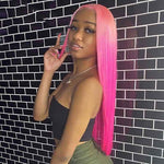 Flash Sale Ombre Pink Lace Front Wig Straight Wigs 100% Virgin Human Hair Wigs - Alibonnie