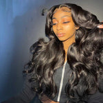 Full Lace Wigs Body Wave Human Hair Transparent Lace Frontal Wigs 200% Density - Alibonnie