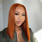 Ginger Color Short Bob Wigs 100% Virgin Human Hair - Alibonnie