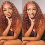 Ginger Orange Water Wave Lace Front Wig Pre Plucked - Alibonnie