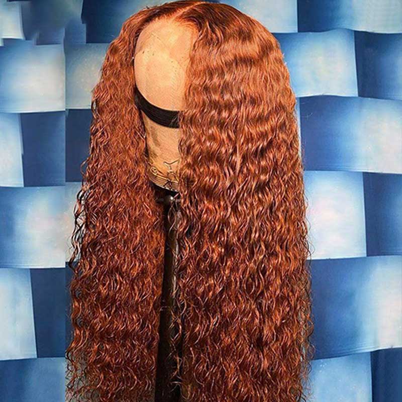 Ginger Orange Water Wave Lace Front Wig Pre Plucked - Alibonnie