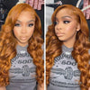 Ginger Wigs Brown Colored Human Hair Wigs For Women Body Wave 13X4 Lace Frontal Wigs - Alibonnie
