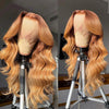Ginger Wigs Brown Colored Human Hair Wigs For Women Body Wave Straight 13X4 Lace Frontal Wigs - Alibonnie