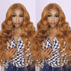 Ginger Wigs Brown Colored Human Hair Wigs For Women Body Wave Straight 13X4 Lace Frontal Wigs - Alibonnie