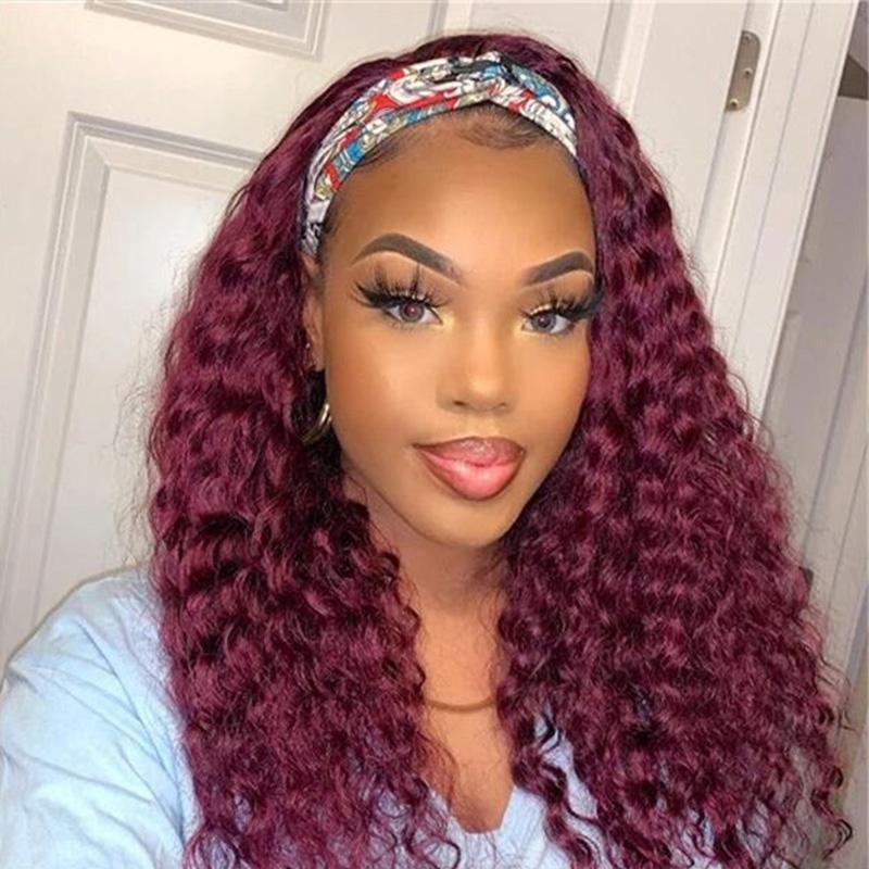 Glueless Headband Wigs Deep Wave Human Hair Wigs For Beginners 150% 200% Density Wigs - Alibonnie