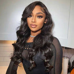 HD Lace Body Wave Human Hair Wig Natural Color Pre Plucked With Baby Hair - Alibonnie