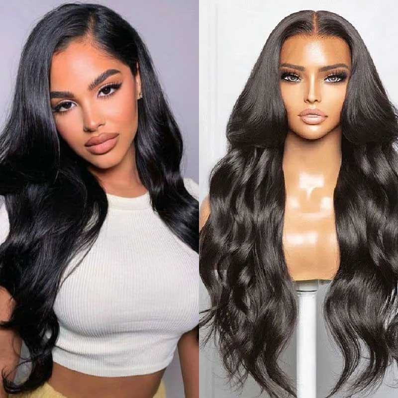 HD Lace Body Wave Human Hair Wig Natural Color Pre Plucked With Baby Hair - Alibonnie