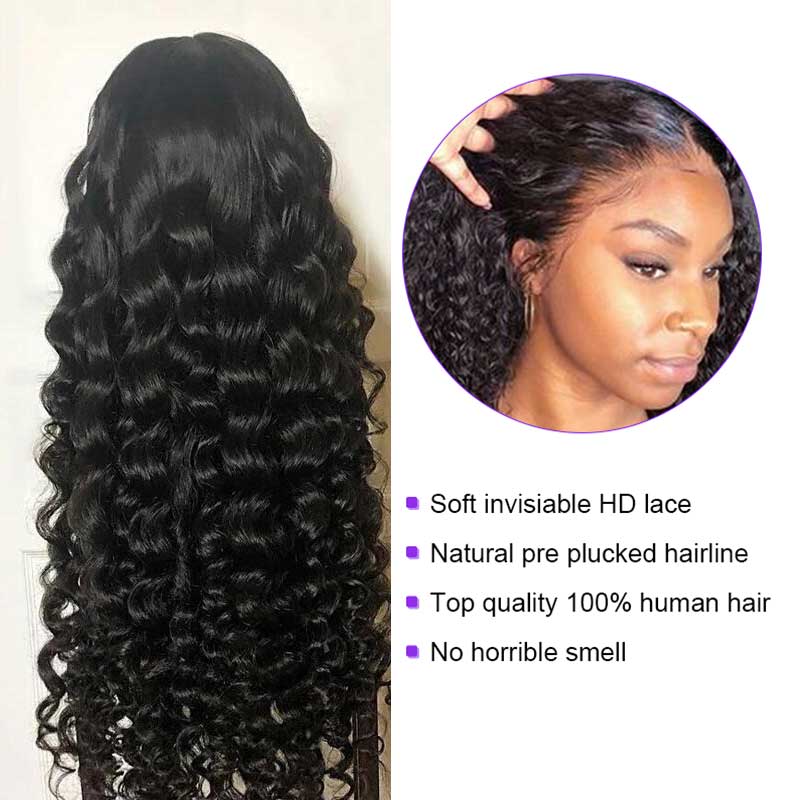HD Lace Wigs Loose Deep Wave Wig 150% 200% 250% Density Human Hair Wigs - Alibonnie