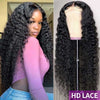 HD Swiss Lace Front Human Hair Wigs Deep Wave Wig With Natural Hairline - Alibonnie