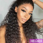 HD Swiss Lace Front Human Hair Wigs Deep Wave Wig With Natural Hairline - Alibonnie