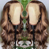 Honey Blonde Highlight Body Wave 13x4 Lace Front Wigs 100% Virgin Human Hair Wigs - Alibonnie