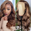 Honey Blonde Highlight Body Wave 13x4 Lace Front Wigs 100% Virgin Human Hair Wigs - Alibonnie
