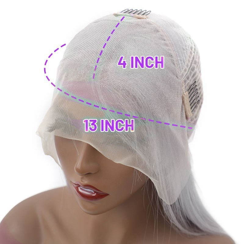 Icey Blonde Straight Human Hair 13x4 Lace Front Wig Pre Plucked Bleach Knots Ready To Wear - Alibonnie