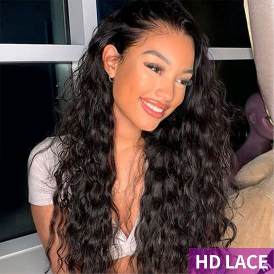 Invisible HD Lace Wigs Water Wave Wigs 5x5 Glueless Wigs 13x4 Lace Front Wigs - Alibonnie