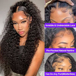 Invisible Skin Melt HD Lace Wig Jerry Curly 13x4 Lace Front Wigs Human Hair Pre Plucked - Alibonnie