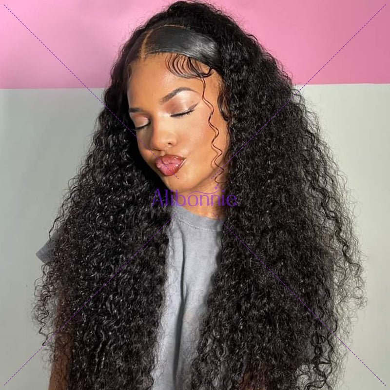 Invisible Skin Melt HD Lace Wig Jerry Curly 13x4 Lace Front Wigs Human Hair Pre Plucked - Alibonnie