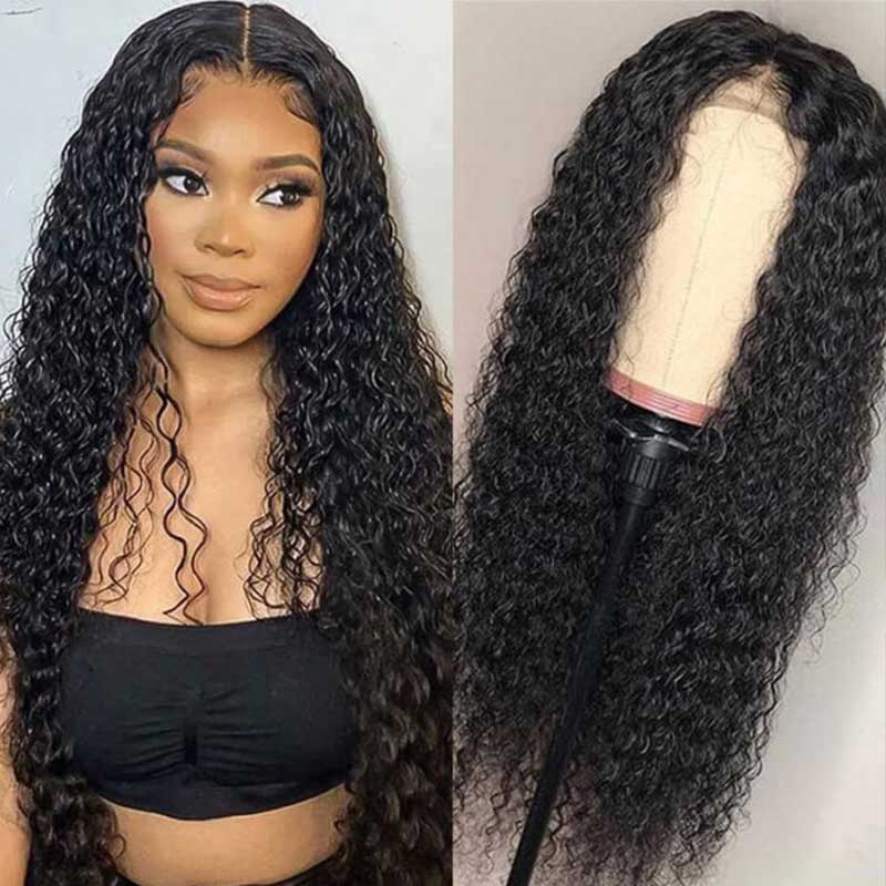 Jerry Curly 13x4 Lace Frontal Wigs Human Hair Transparent Lace Wig Easy Melted - Alibonnie