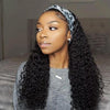 Kinky Curly Wig Headband Wig Glueless Wig 150% Density Human Hair Wigs Brazilian Half Wigs For Blackwomen - Alibonnie