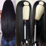 Long Straight Hair U Part Wig Glueless Human Hair Wigs Natural Color - Alibonnie