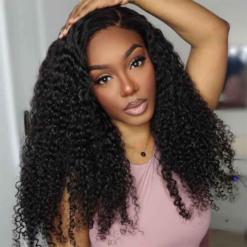 Natural Color Full Lace Human Hair Wigs Full Transparent Lace Wigs With Pre Plucked 180% Density - Alibonnie