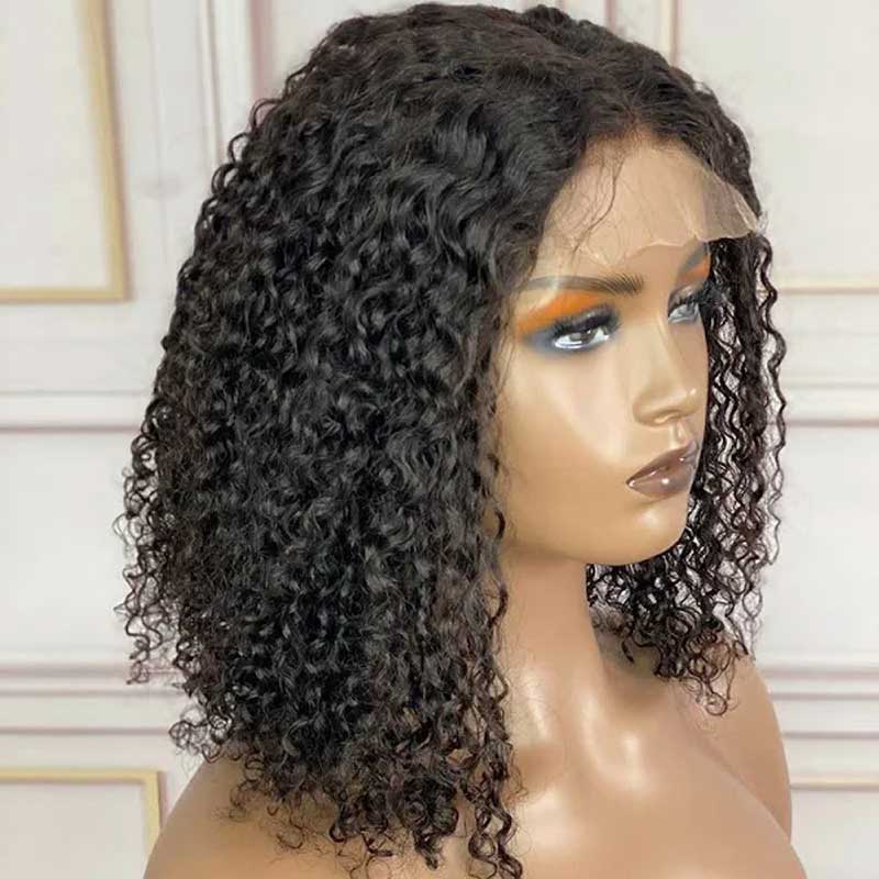 Natural Looking Kinky Curly Glueless Lace Closure Wig Easy To Wear With Elastic Band - Alibonnie