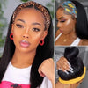 No Glue No Sew In Headband Wigs Straight Scarf Wigs Human Hair Wigs 10-28 Inch - Alibonnie