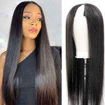 NO SKILL NEED!! Beginner Friendly V Part Straight Human Hair Wig No Leave Out Upgrade U Part Wig - Alibonnie