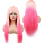 Ombre Pink Lace Front Wig Straight 100% Virgin Human Hair Wigs - Alibonnie