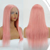 Pink Lace Front Wig Straight Virgin Human Hair Glueless Wigs Pre Plucked Ready To Wear - Alibonnie