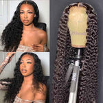 Pre Plucked 360 Lace Wigs Deep Wave Transparent Lace Wig Brazilian Virgin Hair - Alibonnie