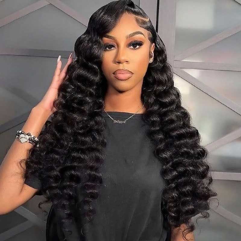 Pre Plucked 5x5 HD/Transparent Lace Closure Wig Human Hair Loose Deep Wave - Alibonnie