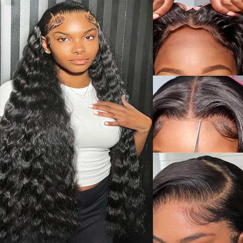 Pre Plucked 5x5 HD/Transparent Lace Closure Wig Human Hair Loose Deep Wave - Alibonnie