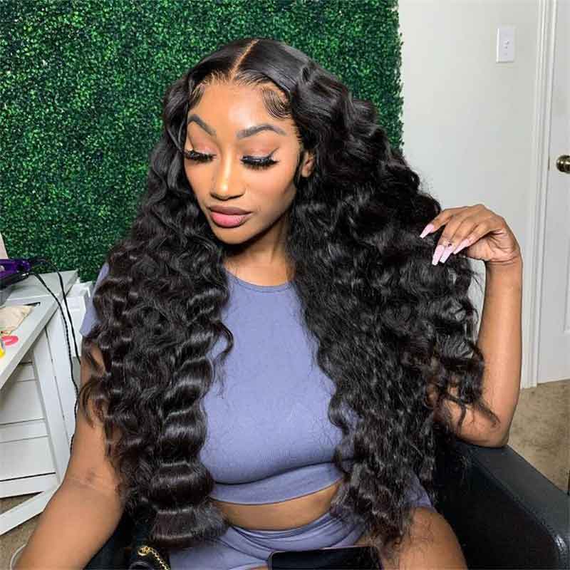 Pre Plucked Long Wigs Loose Deep Wave Wig 4x4 13x4 13x6 Brazilian Human Hair Wigs Natural Hairline With Baby Hair - Alibonnie