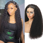 Premium HD Lace Jerry Curly 13x4 HD Lace Front Wigs Curly Human Hair Wigs With Pre Plucked Hairline|True length - Alibonnie