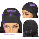 Short Bob Water Wave Wigs Headband Wigs Virgin Human Hair Glueless Affordable Wigs For Beginners - Alibonnie