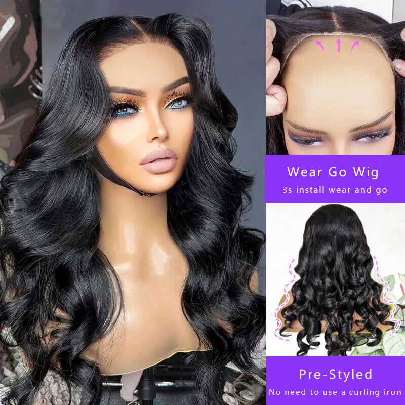 SKIN MELT Real Scalp Glueless Transparent HD Lace Closure Wigs 5x5 Brazilian Body Wave Human Hair Wigs - Alibonnie