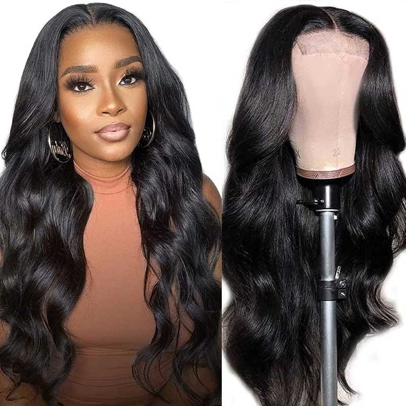 SKIN MELT Real Scalp Glueless Transparent HD Lace Closure Wigs 5x5 Brazilian Body Wave Human Hair Wigs - Alibonnie