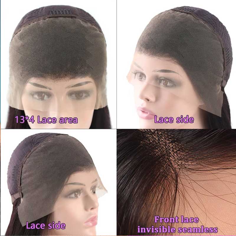 Soft Straight Human Hair 13x4 Full Frontal Wigs Pre Plucked Easy To Wear - Alibonnie