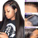 Straight Human Wigs Affordable Long Wigs Pre Plucked Natural Hairline - Alibonnie