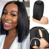 Thin V Part Wig Straight Bob Human Hair Wigs Without Leave Out - Alibonnie